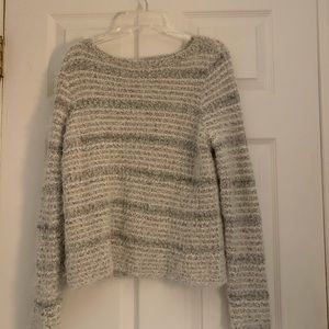 LOFT gray and white sweater